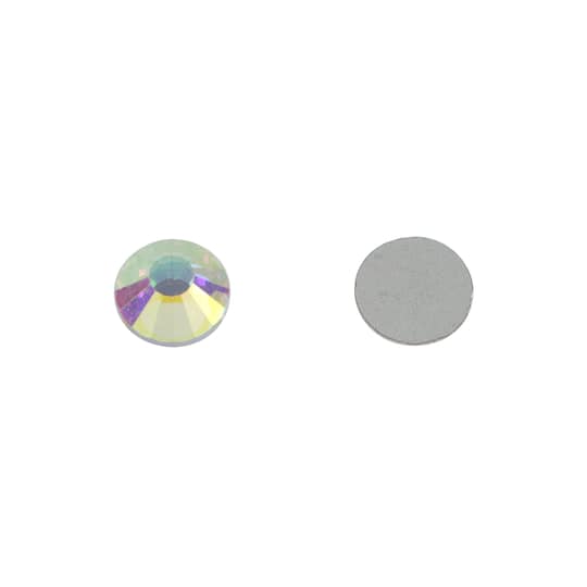 SS34 Clear Aurora Borealis Round Flatback Glass Rhinestones, 576ct. by Bead Landing™